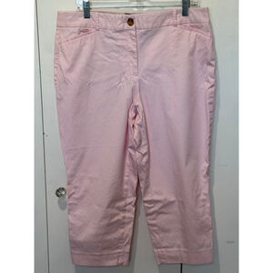 Women's Talbots Pink perfect curvy Crop stretch Pants Size 14P